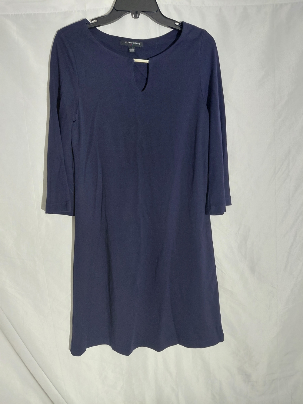 Sharagano Navy Keyhole Midi Dress